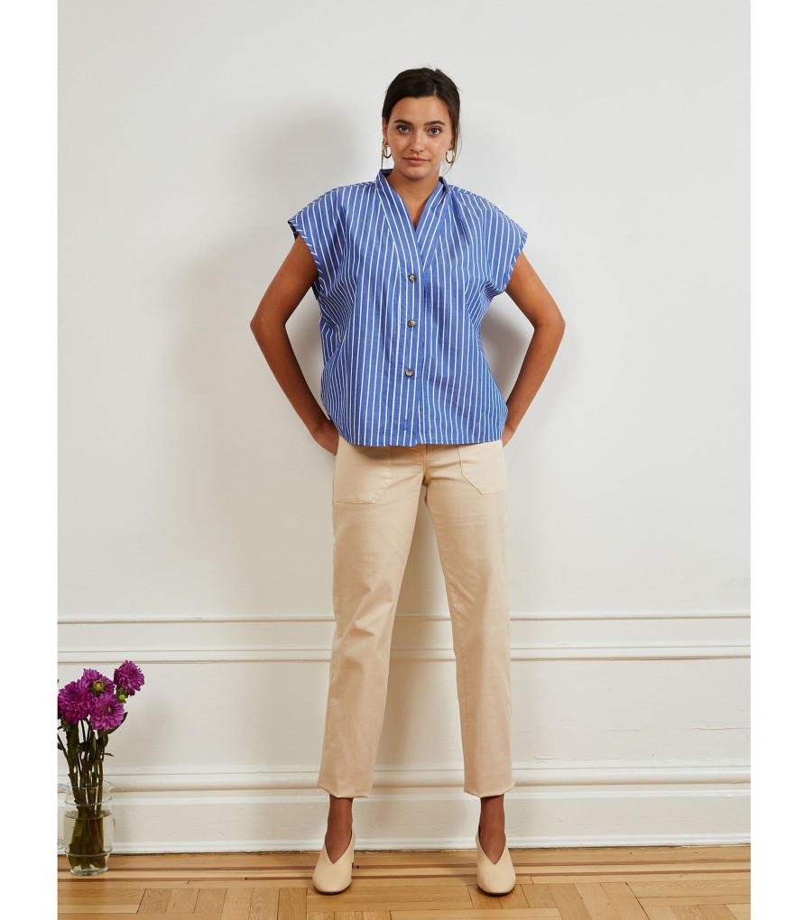 Clothing Loup | Blue Stripe Sienna Top